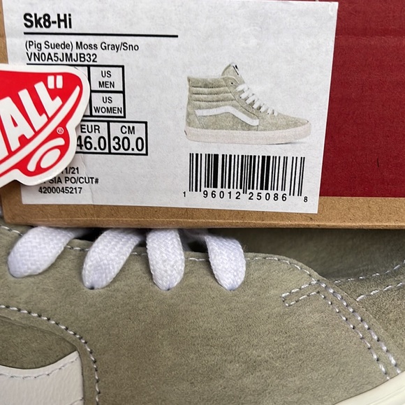 Vans Sk8-Hi Pig Suede Moss Gray/Snow White WMNS sneakers - Picture 16 of 16